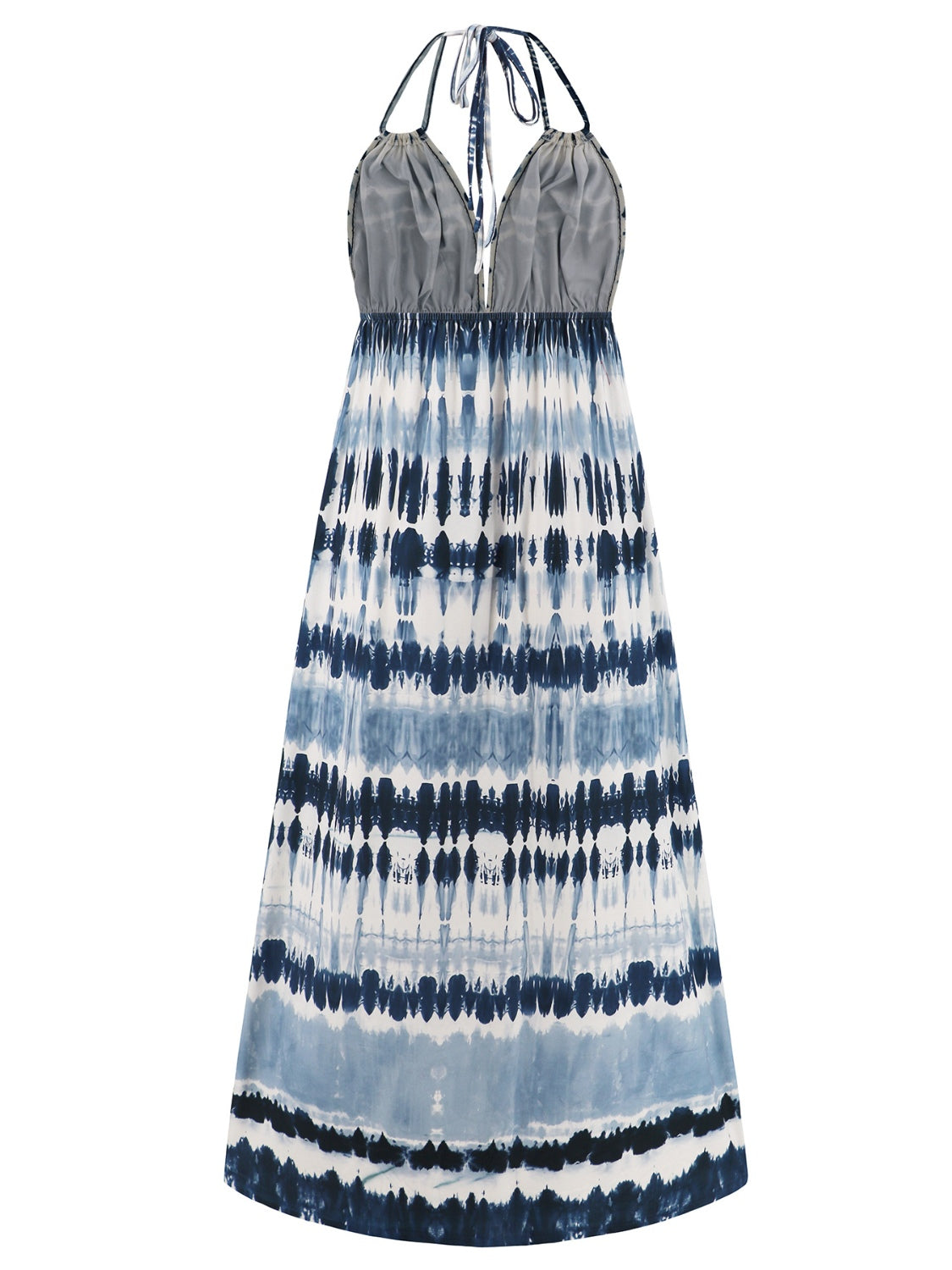 Tie-Dye Halter Neck Sleeveless Dress - Whateversit