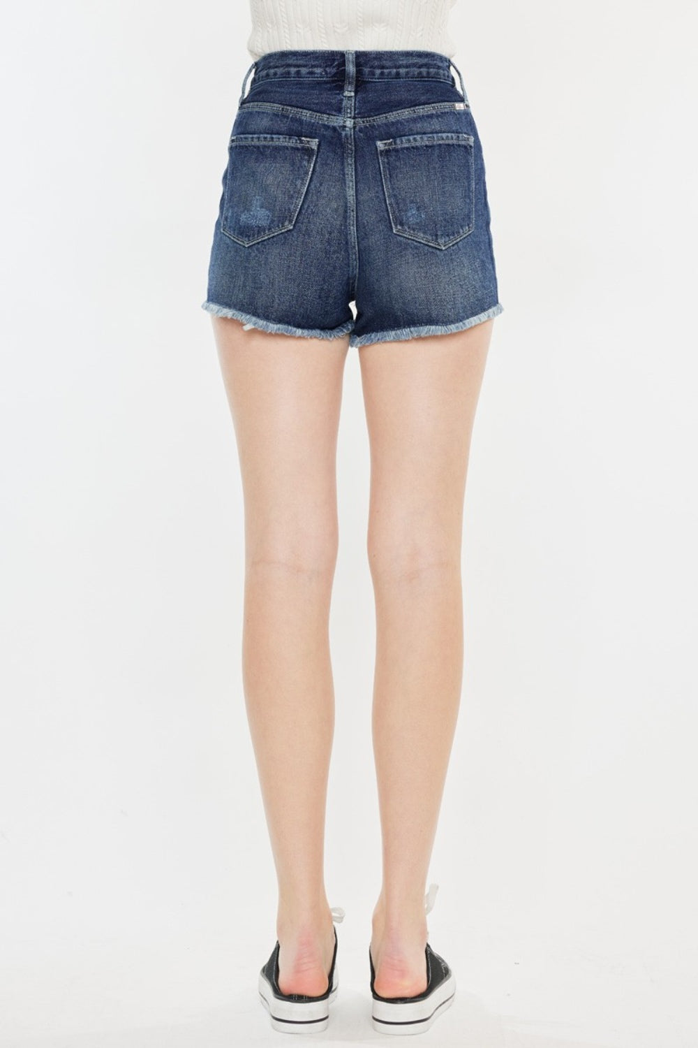 Kancan Raw Hem Button Fly Denim Shorts - Whateversit