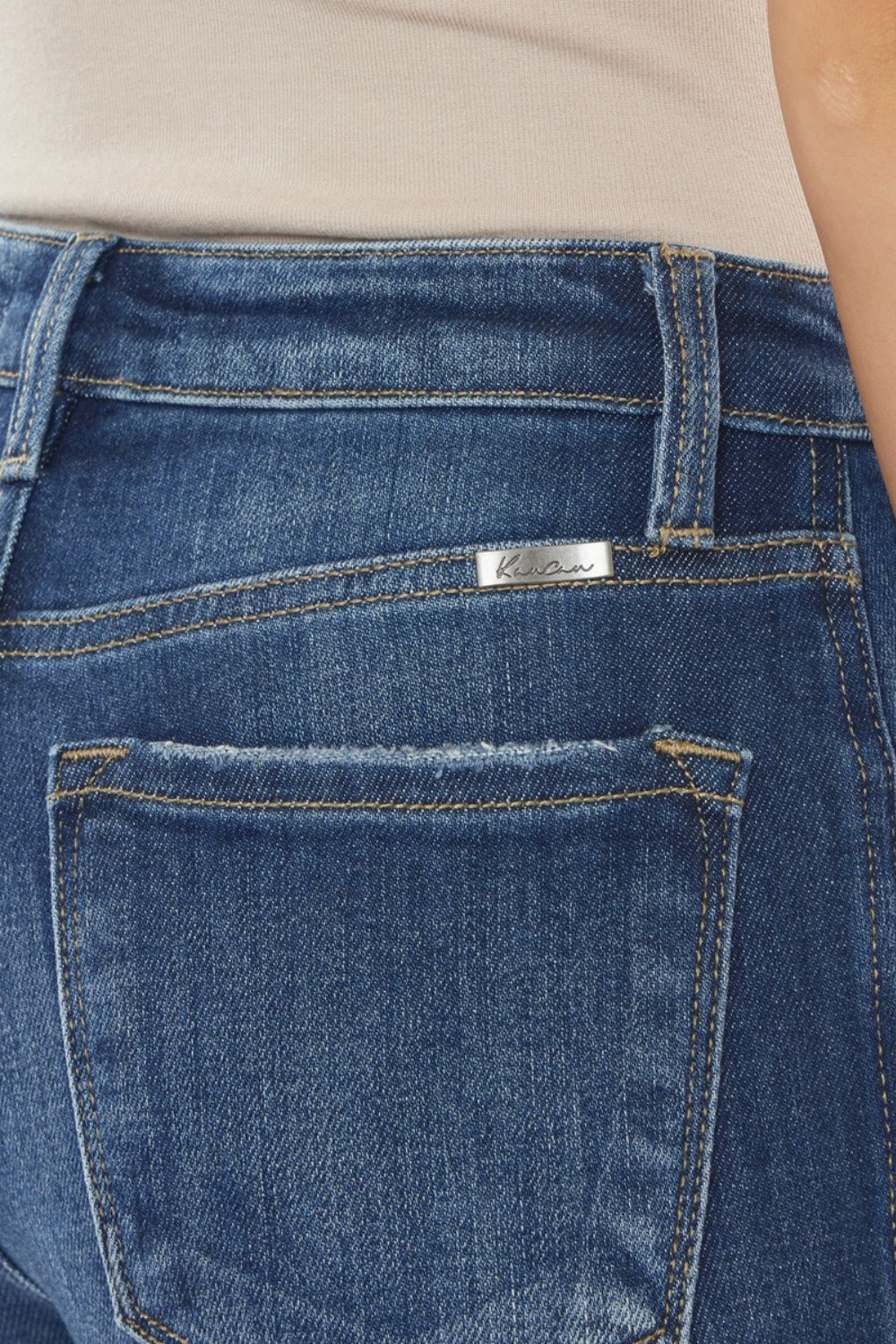 Kancan Raw Hem High Waist Cropped Jeans - Whateversit