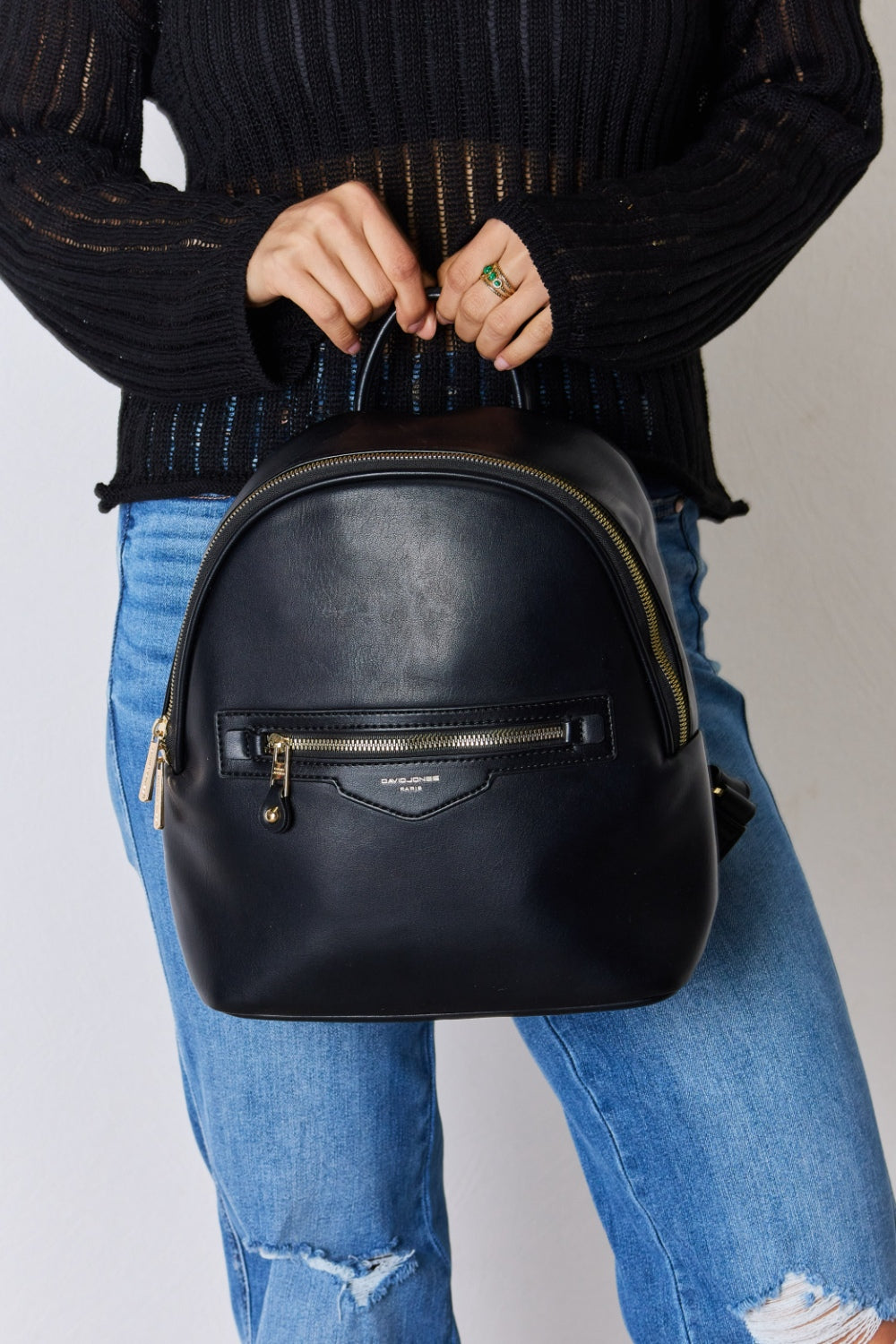 David Jones PU Leather Backpack - Whateversit