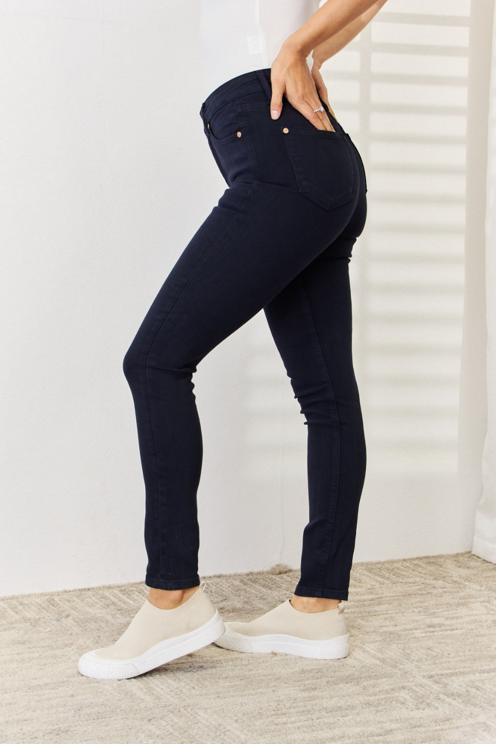 Judy Blue Full Size Garment Dyed Tummy Control Skinny Jeans - Whateversit