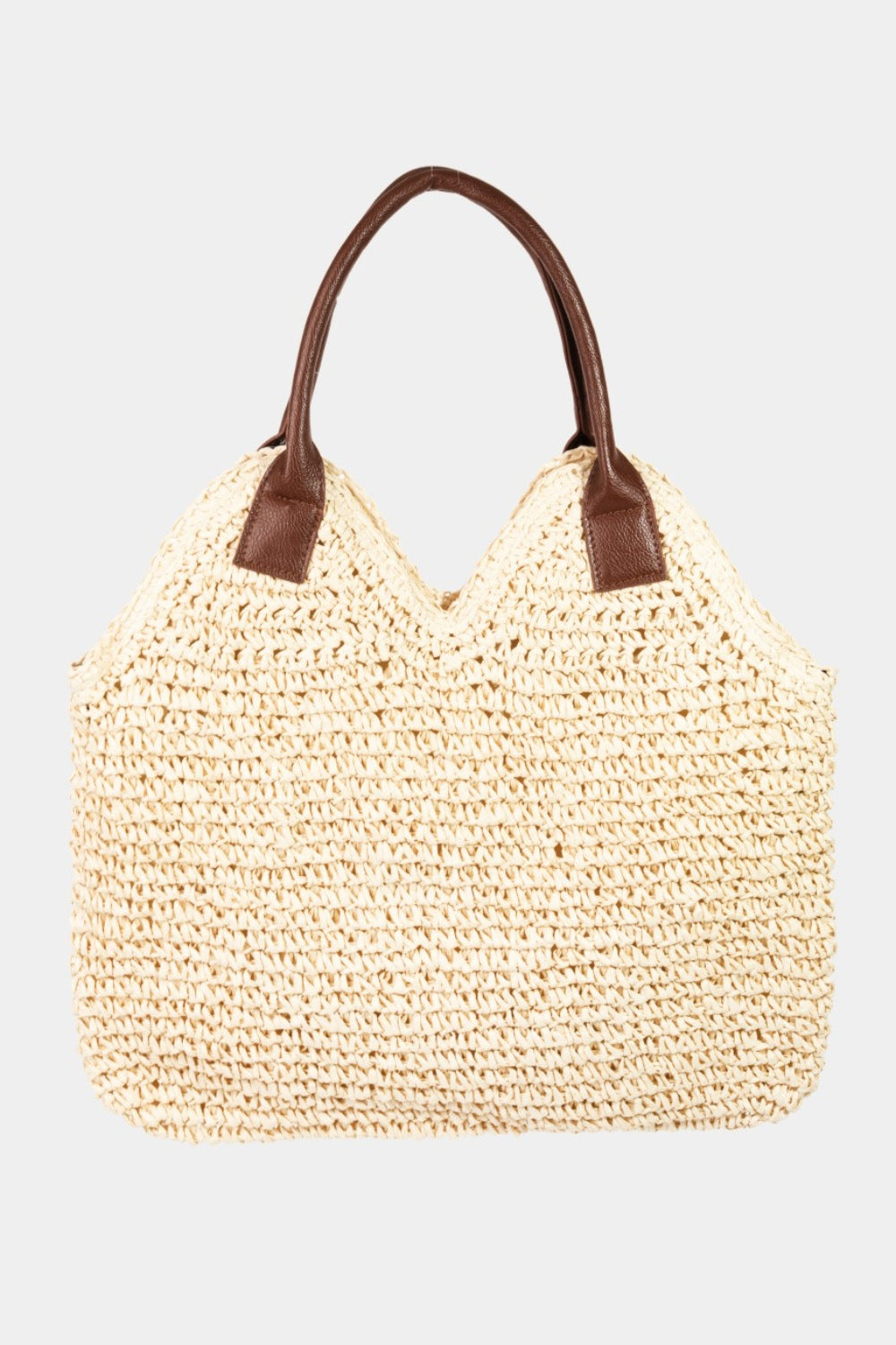 Fame Straw Braided Faux Leather Strap Shoulder Bag - Whateversit