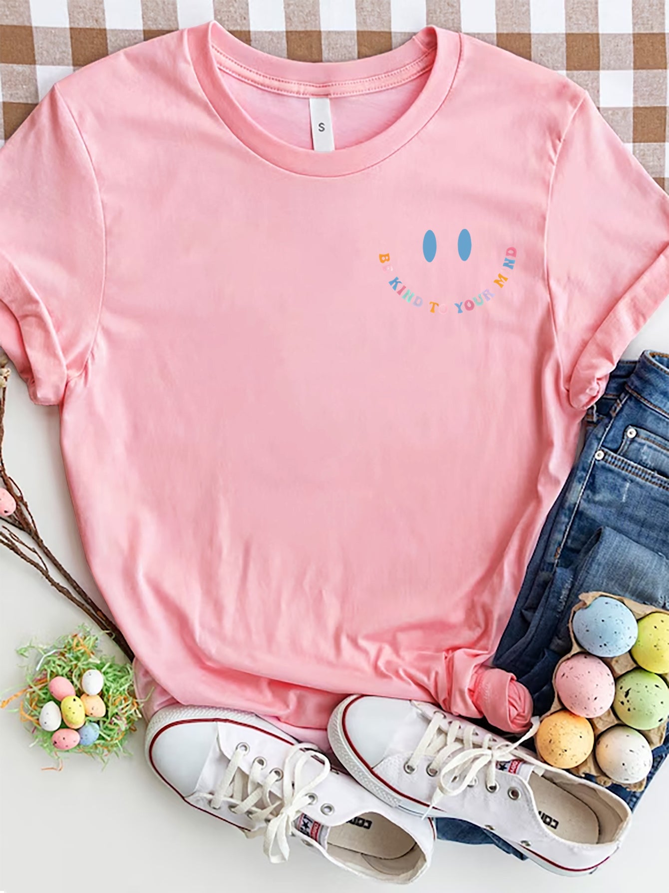 Letter Graphic Round Neck Short Sleeve T-Shirt - Whateversit