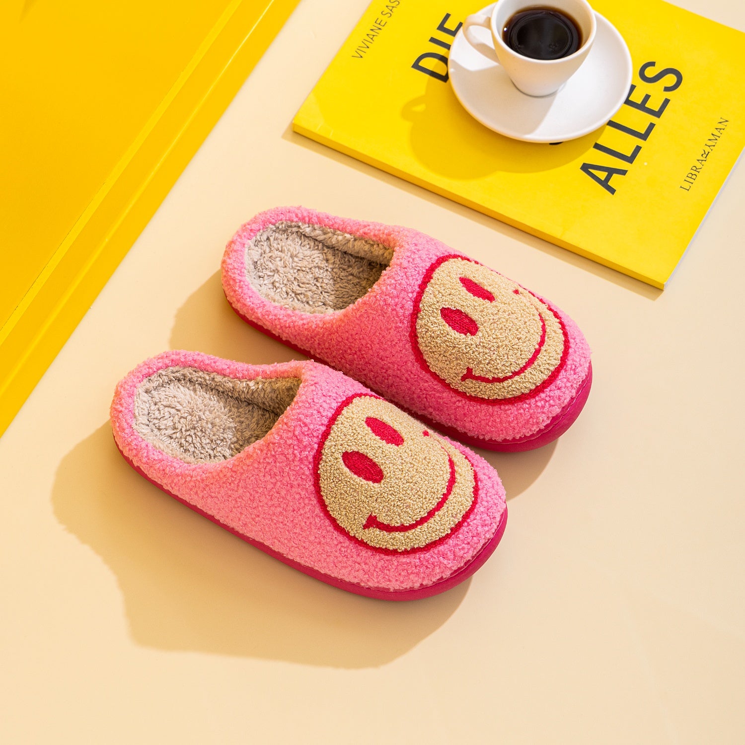 Melody Smiley Face Slippers - Whateversit