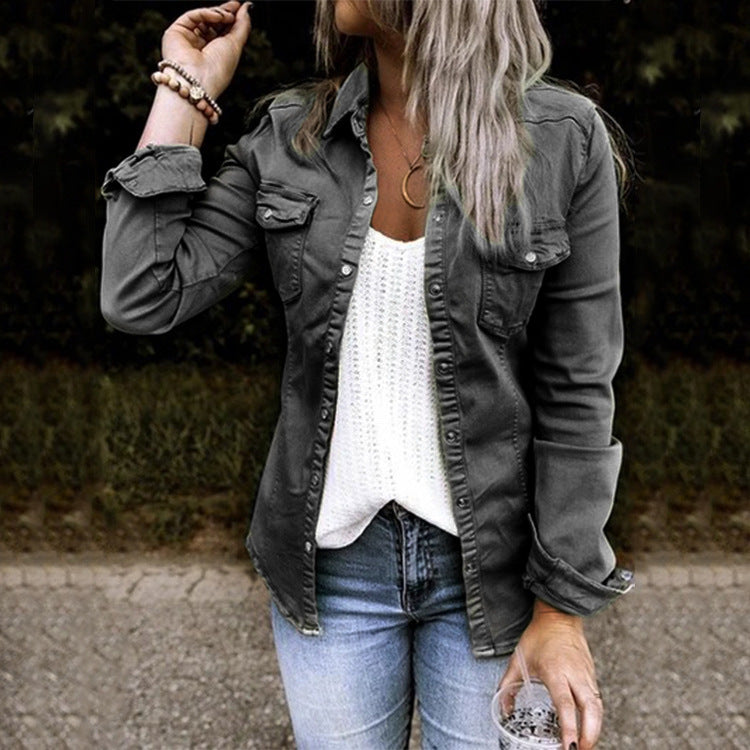 Double Take Full Size Snap Down Long Sleeve Shacket - Whateversit