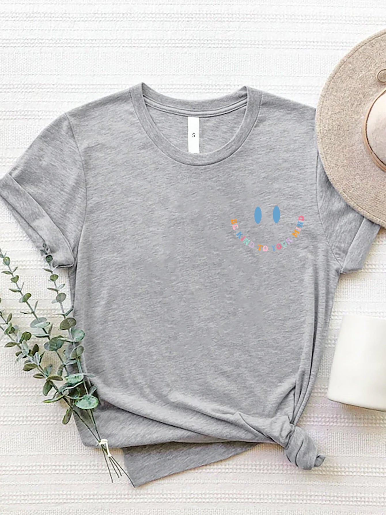 Letter Graphic Round Neck Short Sleeve T-Shirt - Whateversit