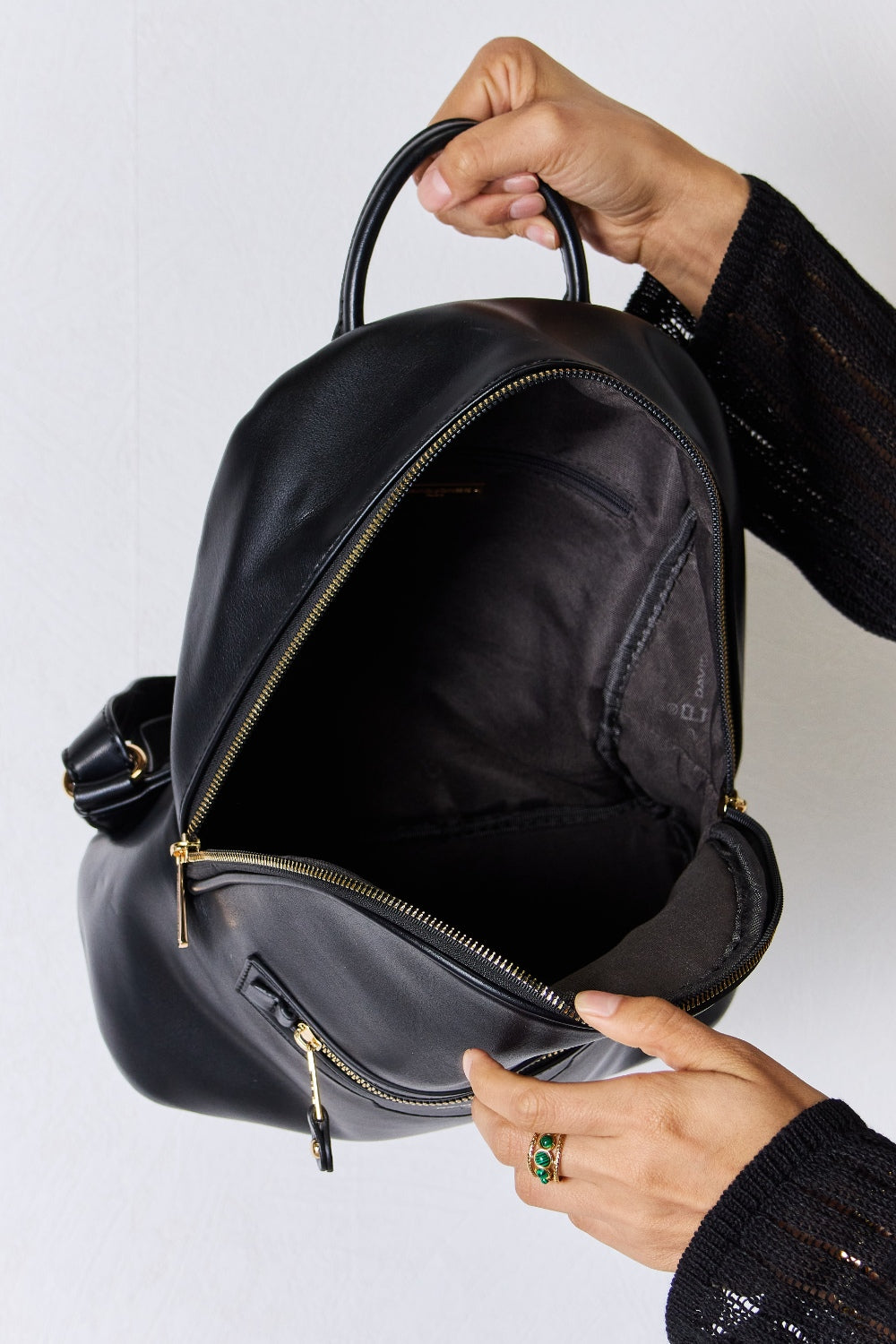 David Jones PU Leather Backpack - Whateversit